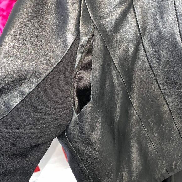 Bebe Leather Waterfall Jacket, SZ M - Picture 4 of 7